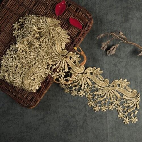 Gold Lace Trims Cosplay Costume Party Stage Performance Decoration Ribbon Wedding Sewing Crafts Accessories-SC