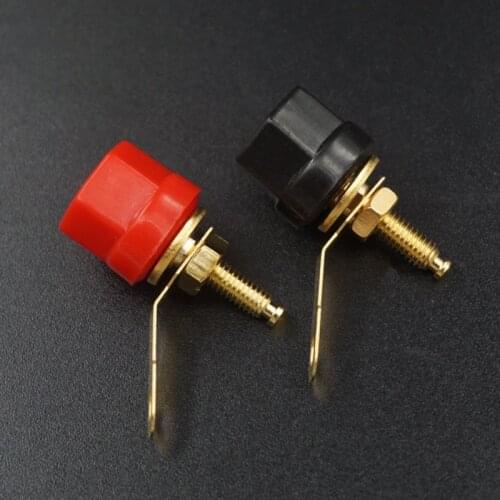 100 Gold Binding Post Banana Jack 2 Colors Red Black