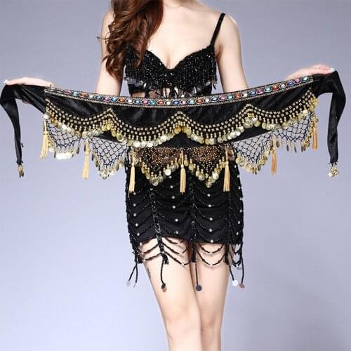 310 Coin Belly Dance Waist Chain Color Diamond Tower Waist Chain Indian Dance Performance Accessories Waist Belt