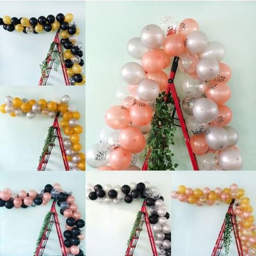 71pcs/set Rose Gold Black Silver Latex Balloon Set DIY Confetti Ballons Merry Christmas Party Happy New Year Home Garden Decor