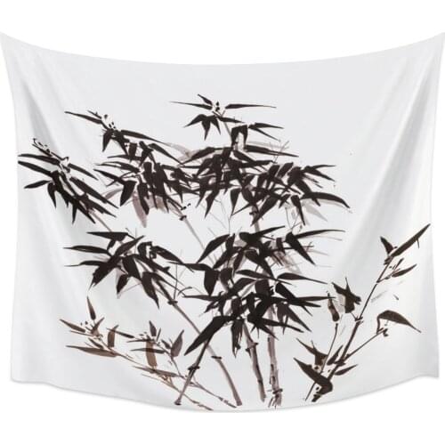 Bamboo Forest Ink Simple Art Wall Tapestry Home Wall Decor Tapestry Cover Beach Towel Picnic Mat Yoga Mat