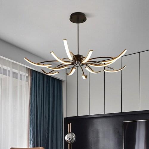 White Black Chandelier Living room Bedroom Dining room led chandelier with remote control interior lighting home Fixtures