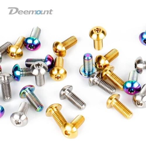 Deemount 4PCS M5x12mm Bottle Cage Mount Bolt Titanium Bolts Hex Headed Screw TC4 Ti Bicycle Parts MTB Mountain Bike Install