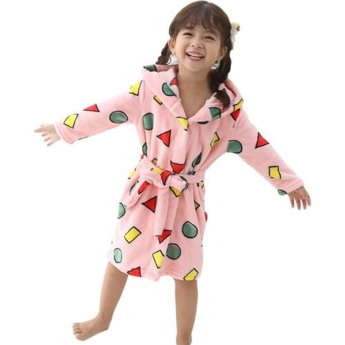 Kids Boys Girls Pajamas Cute Printed Bathrobe Children Sleepwear & Robe Pink 2020 New Arrival Long Sleeve Clothes Age For 2-8Y