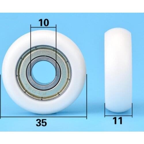 DuoWeiSi 10*35*11mm 6000ZZ bearing pulley plastic coated roller rolling machinery parts wheel bearing 79kg Inside 10mm