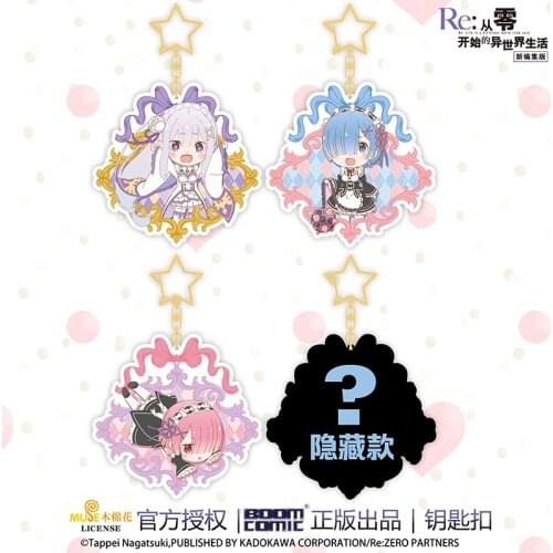 Re:Life In A Different World From Zero Key Chain RE:ZERO Rem Ram Emilia Fans Collection Double Sided Acrylic keychain