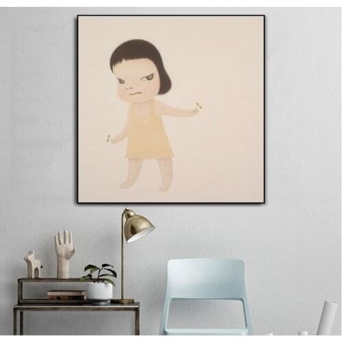 Nara Yoshitomo cartoon oil painting hand made on canvas graffiti art oil painting for wall decoration