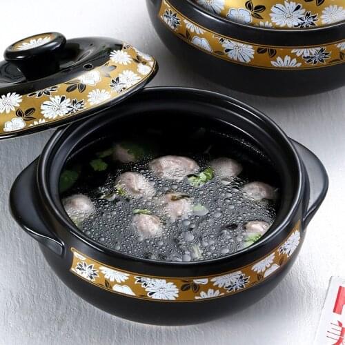 Casserole pot saucer heat resistant kitchen saucer pottery soup porridge noodle rice stew ceramic hot pot saucepan cooking