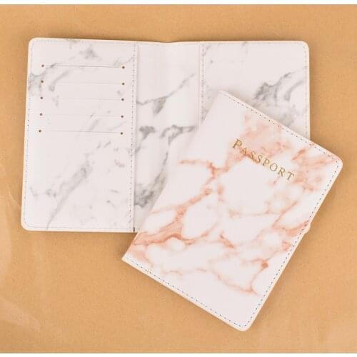 Wallet Passport Cover Leather Marble Style Bags Womens Cover Bag Men Travel Credit Card Passport Holder Packet Wallet Pouch