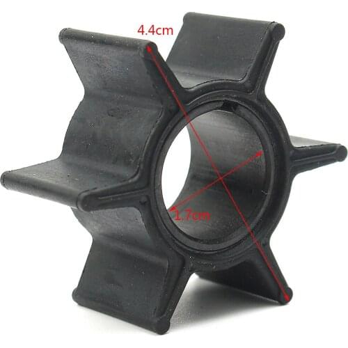 25/30/40HP Outboard Motor Water Pump Impeller For Tohatsu & for Mercury 345-65021-0 18-8923 Rubber Black Diameter 4.4cm 6 Blades