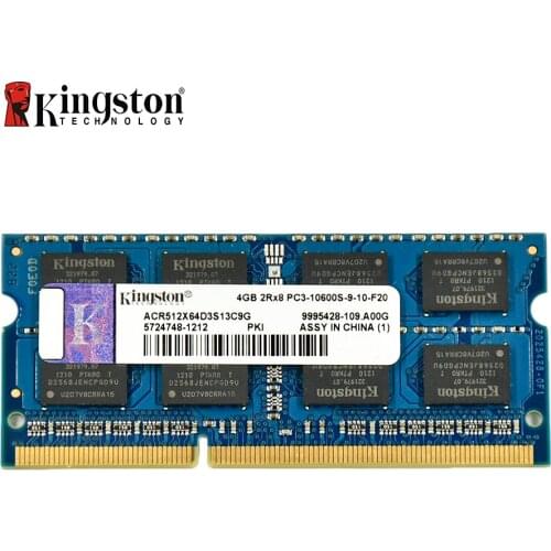 Kingston memory ram ddr3 2G 4GB 8 GB 1333MHZ PC3L-10600S 1600MHZ 12800S DDR3 8 GB 204pin portable SODIMM ram for notebook