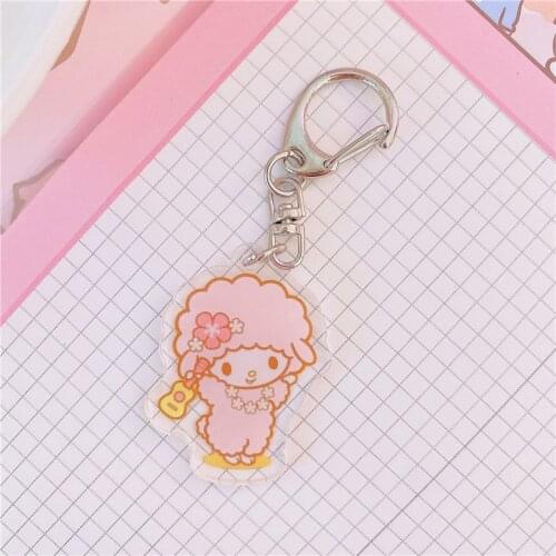 Cartoon Keychain Acylic Key Chain Accessories Charms Women Backpack Pendants Fans Keyring Friends Gift