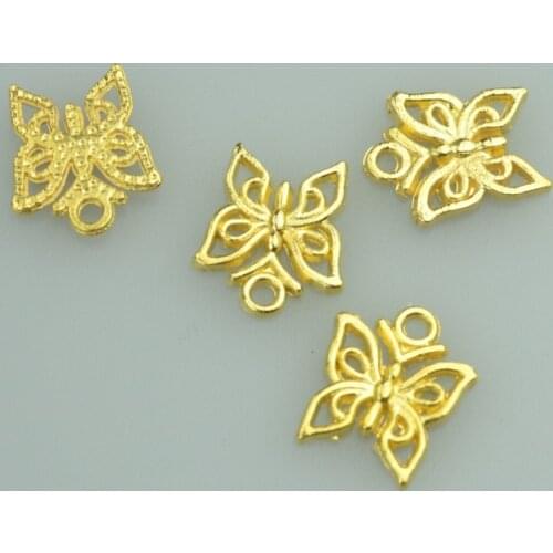50pcs 14*12mm gold color butterfly Alloy charms pendant fit necklace bracelet diy Pendants for jewelry making 4032A