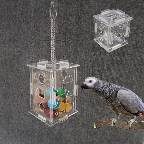 Parrots Foraging Toys Food Feeder Bird Hanging Foraging Chain Treats Feeding food Box Bird Cage Accessories C42