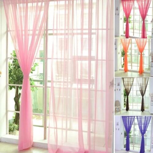 Simple Voile Solid Sheer Tulle Curtains Window Curtains For Living Room The Bedroom Window Screening Panel Cortinas