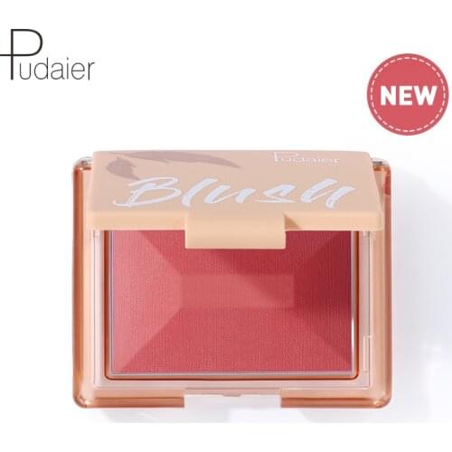 Pudaier face makeup blusher palette with mirror rose earth nude pumpkin pigment long lasting waterproof matte face powder PD116
