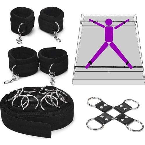 Sex Toys For Woman Couples Handcuffs Bdsm Bondage Set Under Bed BDSM Bondage Restraint Strap System Adults Wrists & Ankle Cuffs