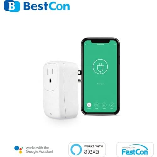 BroadLink BestCon SP4L US Wifi Smart Mini Plug 15A Remote Control Timers via Wi-Fi/3G/4G FastCon Nightlight Alexa Voice Control