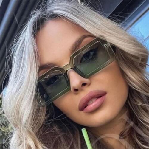 2020 Square Sun Glasses Men Women Unique Luxury Brand Small Rectangle Sunglasses Black Leopard Green Red Shades Vintage Oculos