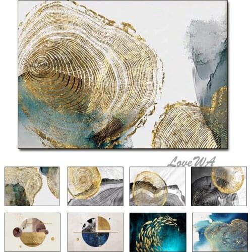 Modern Abstract No Framed Pictures Gold Foil Oil Painting Canvas Abstract Wall Art Acrylic Painting Drop Shipping For Home Decor