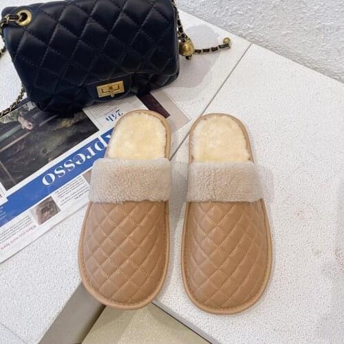 Womens Slippers Waterproof Indoors Shoes Female Winter Warm Plush Casual Non-Slip Bedroom Flats Women Couple Comfortable Shoes
