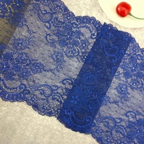 #70 Navy Blue Lace 17.5CM Wide 2 yards/lot Stretch Elastic Lace Mesh Fabric Edge Trim Trimming Embroidered DIY Sewing Supplies