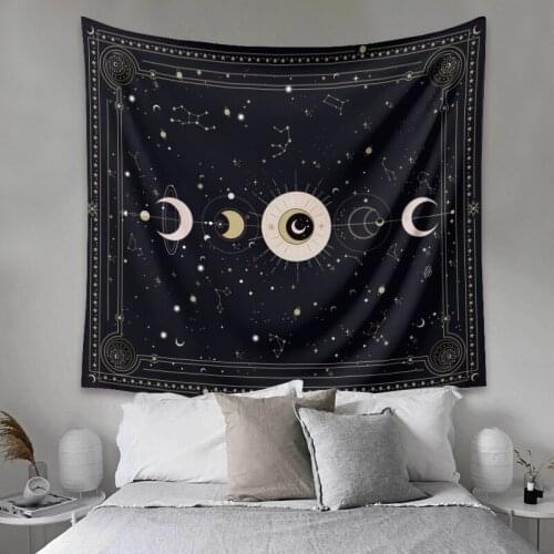 Star and moon pattern hanging cloth living room decoration cloth net red live background cloth Bedroom decoration tapestry