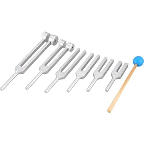 WSFS Hot 6Pcs/Set Aluminum 128Hz-4096Hz Tuning Fork Kit Healing Sound Vibration