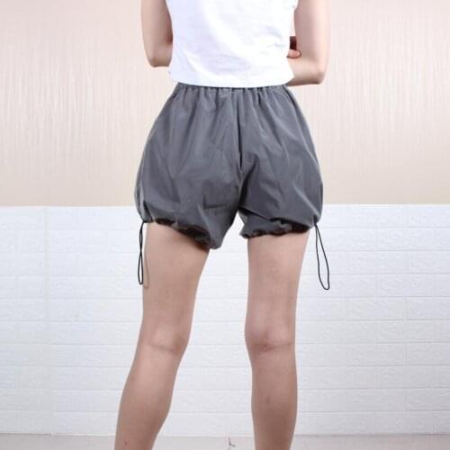 Summer women fashion anti-light design reflective shorts fast shipping women elastic waist casual reflect light short mujer