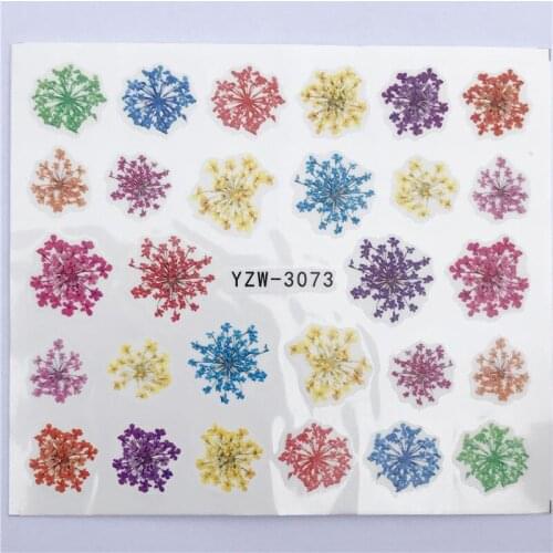 YZWLE 1 Sheet Color Flower Water Transfer Nail Stickers Decals Pattern Nail Art Stickers Wraps Manicure Decoration
