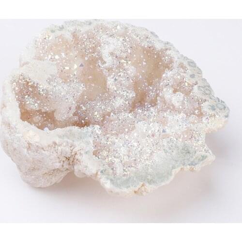 1PCS Natural Quartz Geode Plating Colors Colorful Agate Stones Crystal Energy Stone Material Home Decor