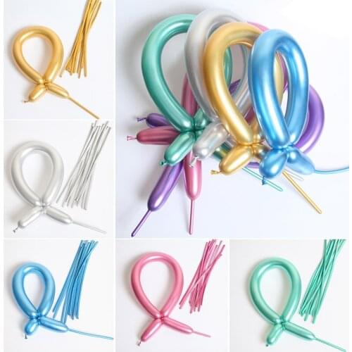 10/30pc Strip Metal balloons for Twisting Animals Flowers Long Magic Metal Wedding Birthday Chrome Balloons for Childrens Party