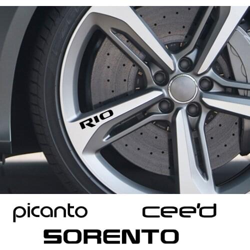 4PCS Car Wheel Rim Sticker For Kia Sportage 3 4 QL Rio 3 4 K2 Optima Sorento Picanto Ceed Forte Cadenza K9 Soul Auto Accessories