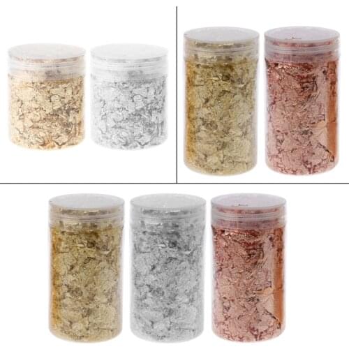 5g Gold Silver Gilding Flakes Metallic Foil Flakes Glitter for Painting Art Craft Nail Art Resin Fillings Jewelry Making