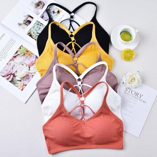 Yoga Push Up Bra Gym Fitness Women For Fitness Top Sports Bra Crop Top Women Bra Cup Black White Running Sport Bra Women