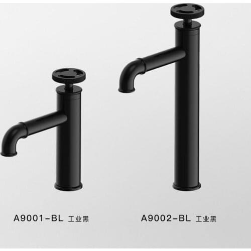 Black Brass Basin Faucet Solid Cold And Hot Water Bathroom Faucet Single Handle Water Sink Tap