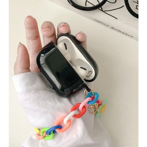 For AirPods Case Silicone Rainbow Chain Fundas for Air Pods 2 Earphone Cases Protector for Airpods Pro Soft TPU Cover