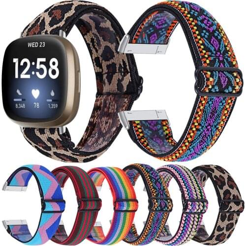 New Elastic Watch Band For Fitbit Versa 3 Smart Bracelet Wrist Strap Correa For Fitbit Sense Fabric Wristband Loop