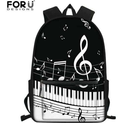 FORUDESIGNS Music Note Piano Children School Backpack for Teenage Girls Kids School Shoulder Scool Bag Bagpack Women mochila