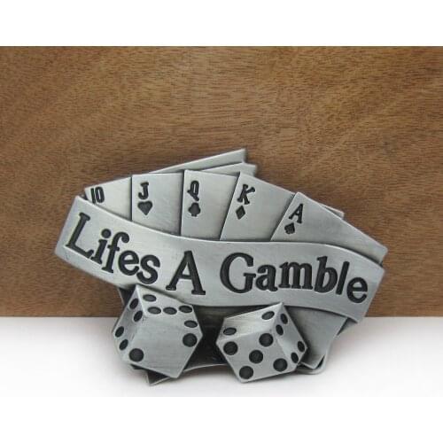 BuckleClub zinc alloy gamble playing cards jeans gift cowboy belt buckle FP-02120 with 4cm width loop drop shipping