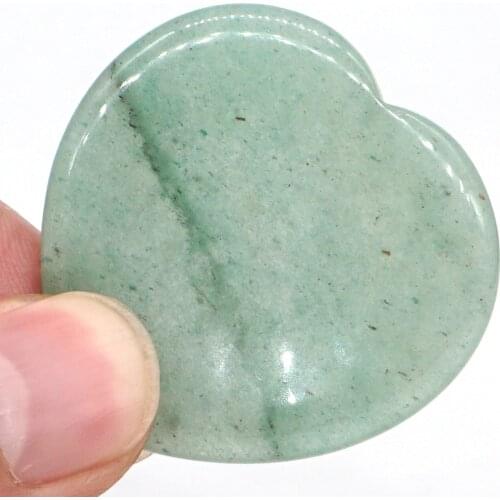 1.5" Worry Stone Green Aventurine Crystal Heart Shape Reiki Healing Meditation Finger Natural Gemstone Massage Stone