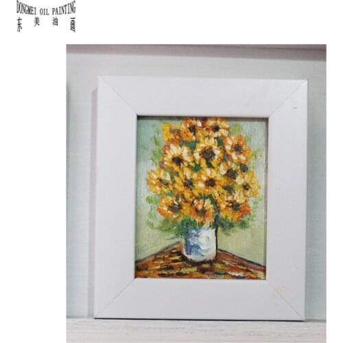 Oil painting Mini world famous paintings on Small thin board Match framework high quality Van gogh sunflowers DM-928001