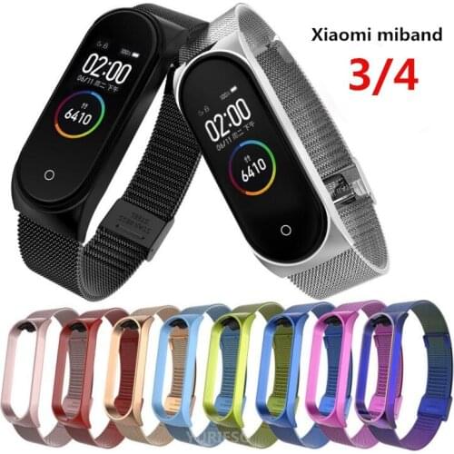 For Mi band 4 3 Metal Strap Bracelet for Xiaomi Mi Band 3 4 Screwless Mi Band 4 3 bracelet MiBand Wrist band smart Band4 Steel