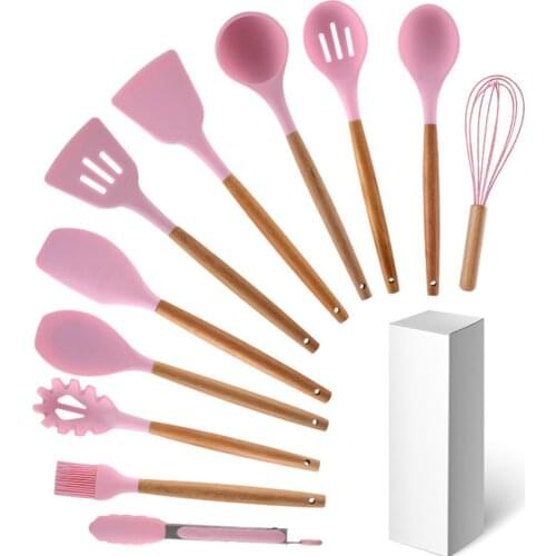 11Pcs Kitchen Silicone Cooking Utensils Set Nonstick Spatula Gadget Spoon Cooking Tools Kitchen Baking Tool Kit Utensils Access
