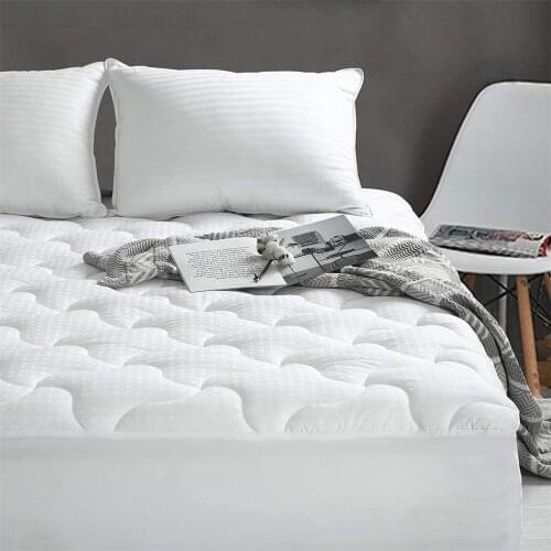 ESKIMO Mattress Pad Cover Cooling Pillow Top Quilted Mattress Topper 300TC Cotton With Down Alternative 8-21″Deep Pocket Filling