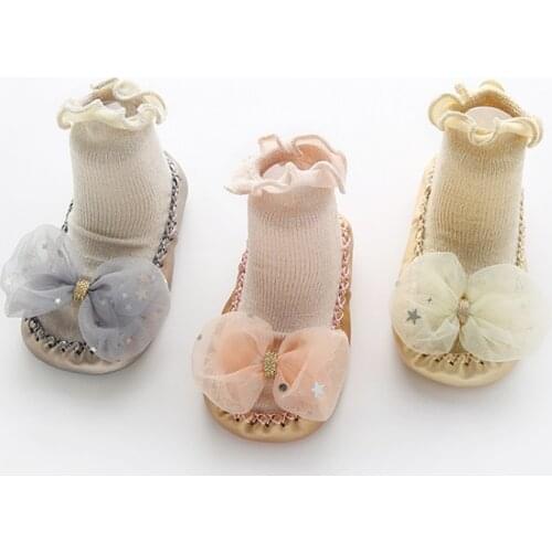 New spring and summer thin childrens floor socks girls' fashion baby toddler shoes foot socks