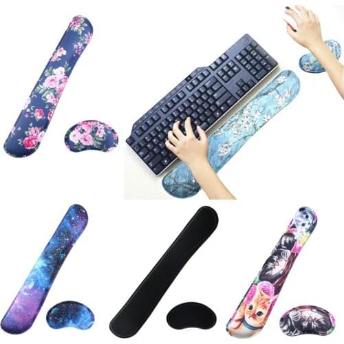 Wrist Rest for Computer PC Keyboard and Mouse Pad Support Memory Foam Set Ergonomic Anti-Skid Wrist Cushion for Office Gaming