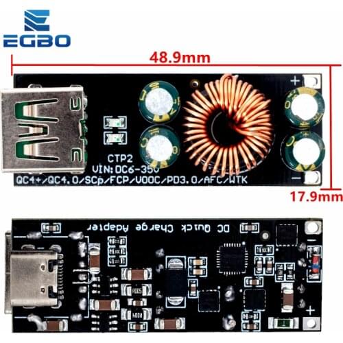QC4.0 QC3.0 USB Type-C Mobile Phone Quick Charge Adapter 6 -35V Step Down Buck Boost Module for Huawei SCP/FCP Apple PD Qualcomm