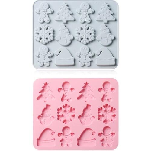 Christmas Mold Snowflake Christmas Tree Chocolate Silicone Mold Biscuit Pastry DIY Baking Utensils Cake Decoration Accessories
