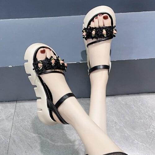 Womens Sandals 2021 Summer New Comfort Versatile Fashion Platform Roman Shoes Ins Fashion